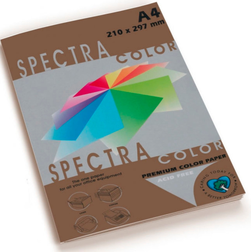 Темно-коричневая  Цветная бумага А4 пл. 80 г/м² SPECTRA COLOR | Купить в BruStore