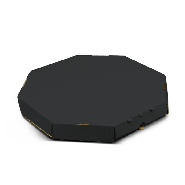 Восьмиугольная коробка для пиццы 450х450x35 мм черная Octagon-1