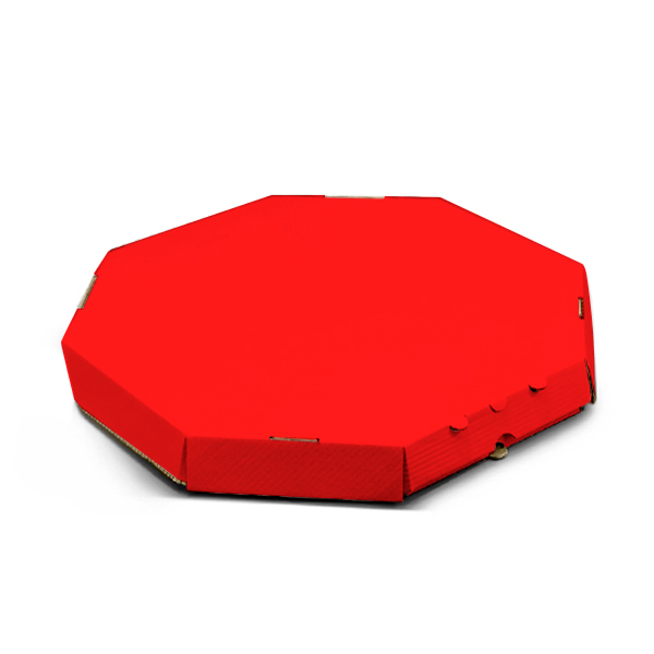 Восьмиугольная коробка для пиццы 450х450x35 мм красная Octagon-1