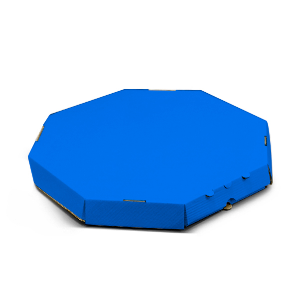 Восьмиугольная коробка для пиццы 320х320x35 мм синяя Octagon-1