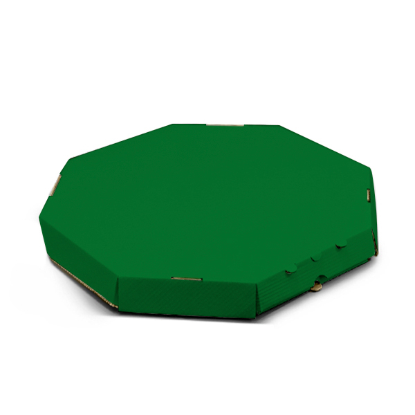 Восьмиугольная коробка для пиццы 320х320x35 мм зеленая Octagon-1