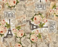 Подарочная бумага 100х70 см, газета Paris (10 л.)