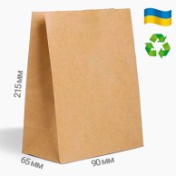 Крафт пакет 215x90x65 мм ( бумага эко крафт, 70г/м2 )