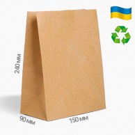 Крафт пакет 240x150x90 мм ( бумага эко крафт, 70г/м2 )