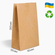 Крафт пакет 260x90x65 мм ( бумага эко крафт, 70г/м2 )