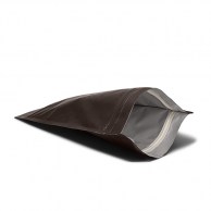 Дой пак коричневый + металл 240x140x80 зип (250г)--3