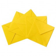 Цветной конверт желтый 75x75, треугольный клапан IT 160 yellow 160 г/м2-1
