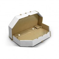 Коробка для хачапури, половины пиццы 300х150х35 мм, белая-2