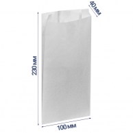 Пакет саше 230x100x40 мм (бумажный) белый экокрафт 40гр/м2-2
