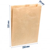 Пакет саше 320x250x80 мм (бумажный) крафт 38гр/м2-2