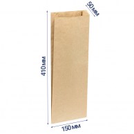 Пакет саше 410x150x50 мм (бумажный) экокрафт 40гр/м2-2
