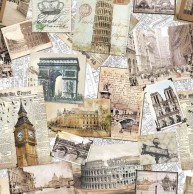 Подарочная бумага 100х70 см, Города (25л.)